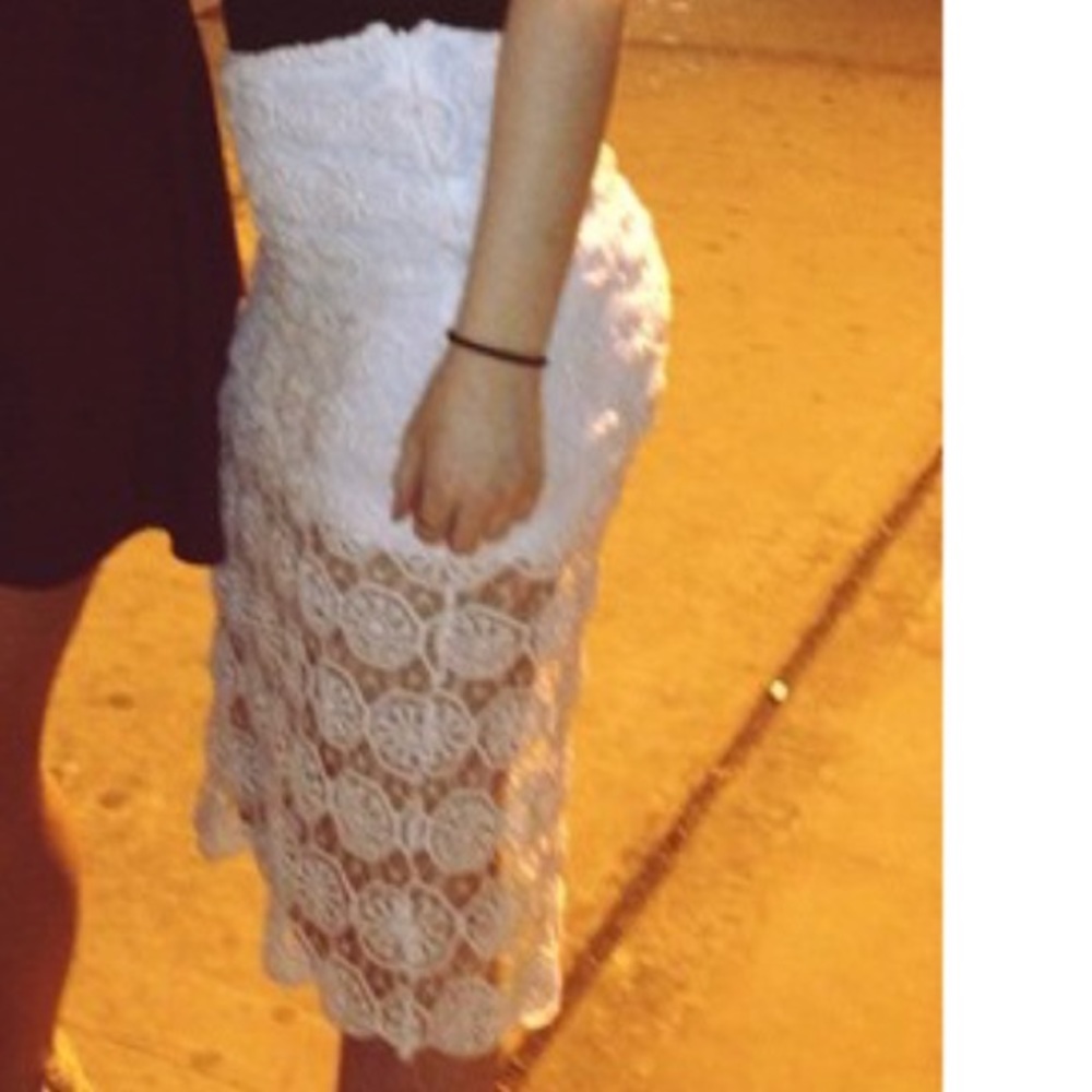white maxi skirt with sheer bottom